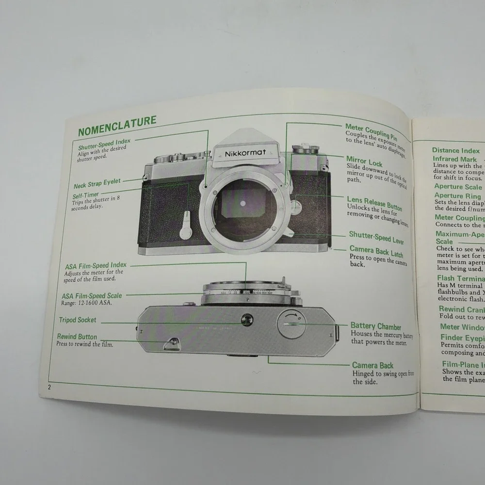 NIKON NIKKORMAT FTN CAMERA INSTRUCTION MANUAL 72.7. CO (EXCELLENT)